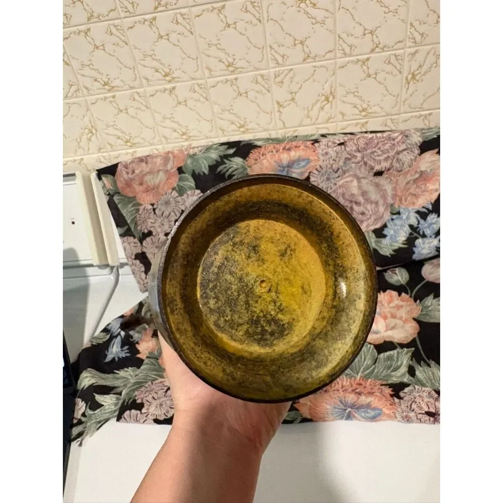 French Empire style painted bronze urn with swan neck handle